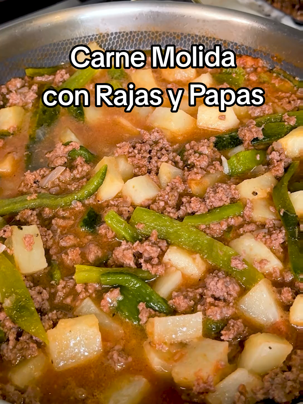 Ground Beef with Poblano Peppers and Potatoes