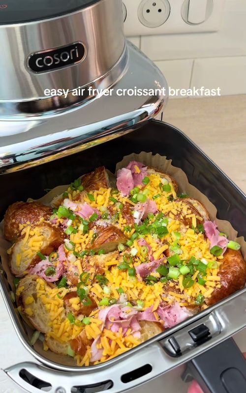 Easy Air Fryer Croissant Breakfast