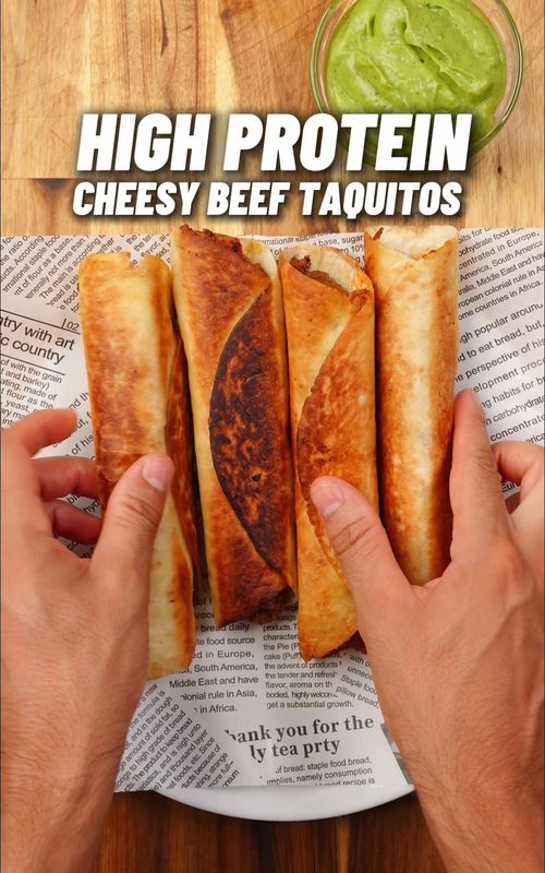 High Protein Crispy Beef Taquitos