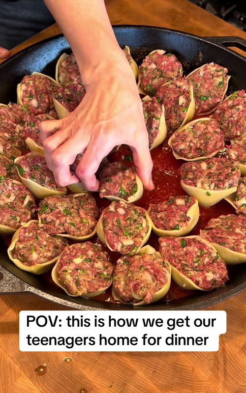 Meatball-Stuffed Jumbo Shells (Baked)