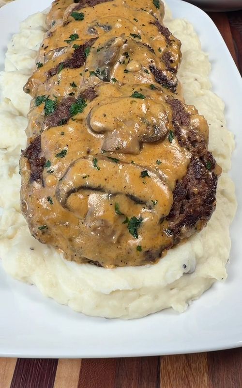Hamburger Steaks with Mushroom Gravy